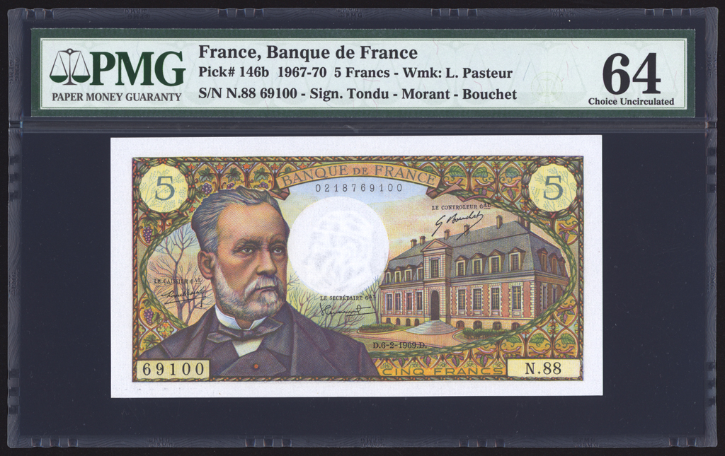 France 5 Francs 1969 P146b PMG Choice Uncirculated 64