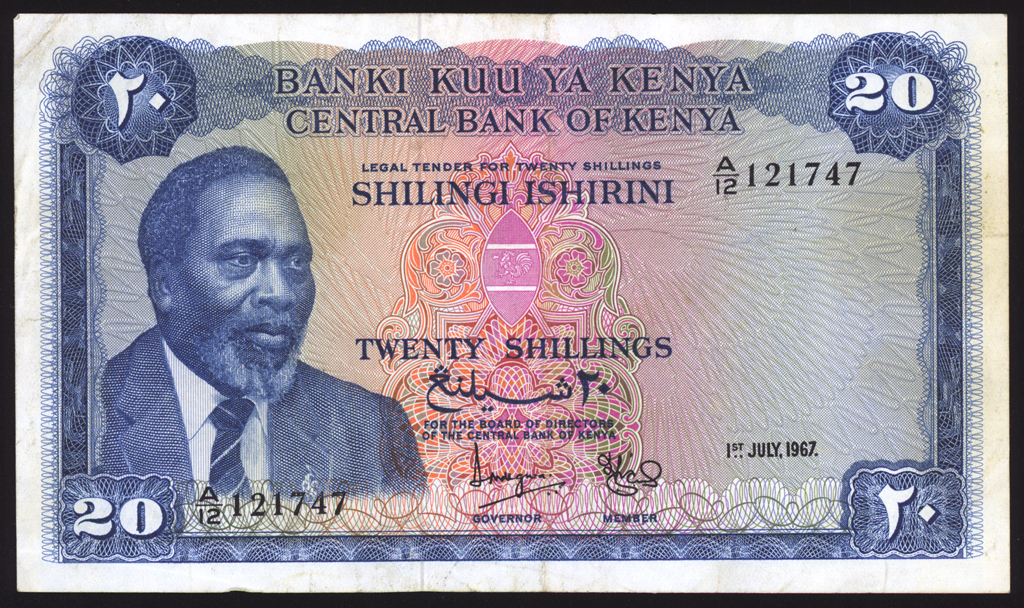 Kenya 20 Shillings 1967 P3b Very Fine