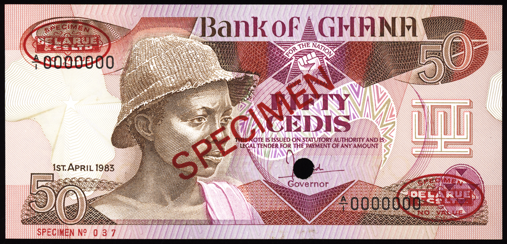 Ghana 50 Cedis Specimen 1983 P25s Uncirculated