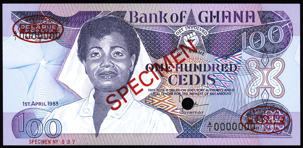 Ghana 100 Cedis Specimen 1983 P26as Uncirculated