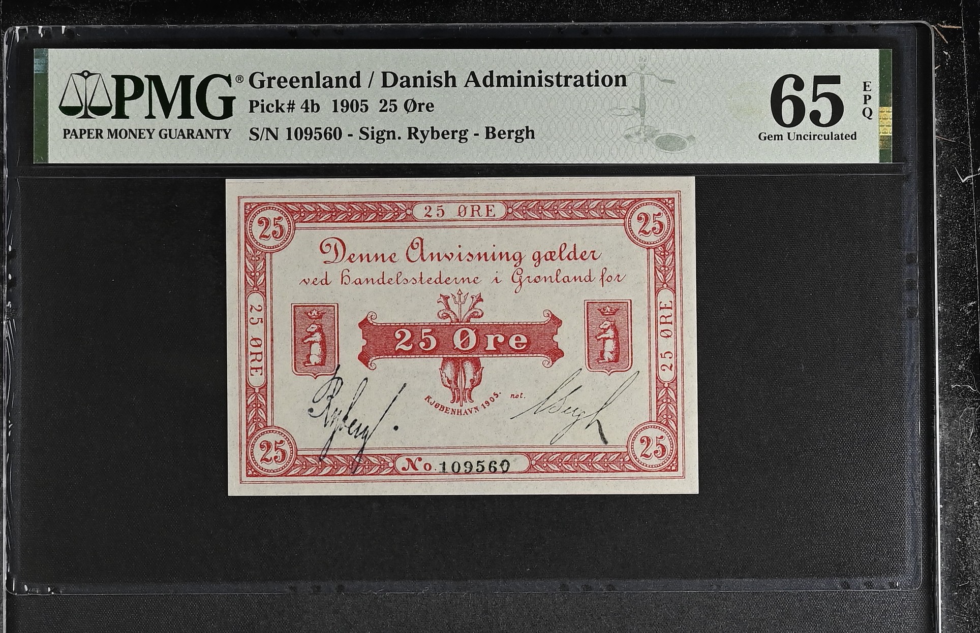 Greenland 25 Ore 1905 P4b PMG Gem Uncirculated 65 EPQ