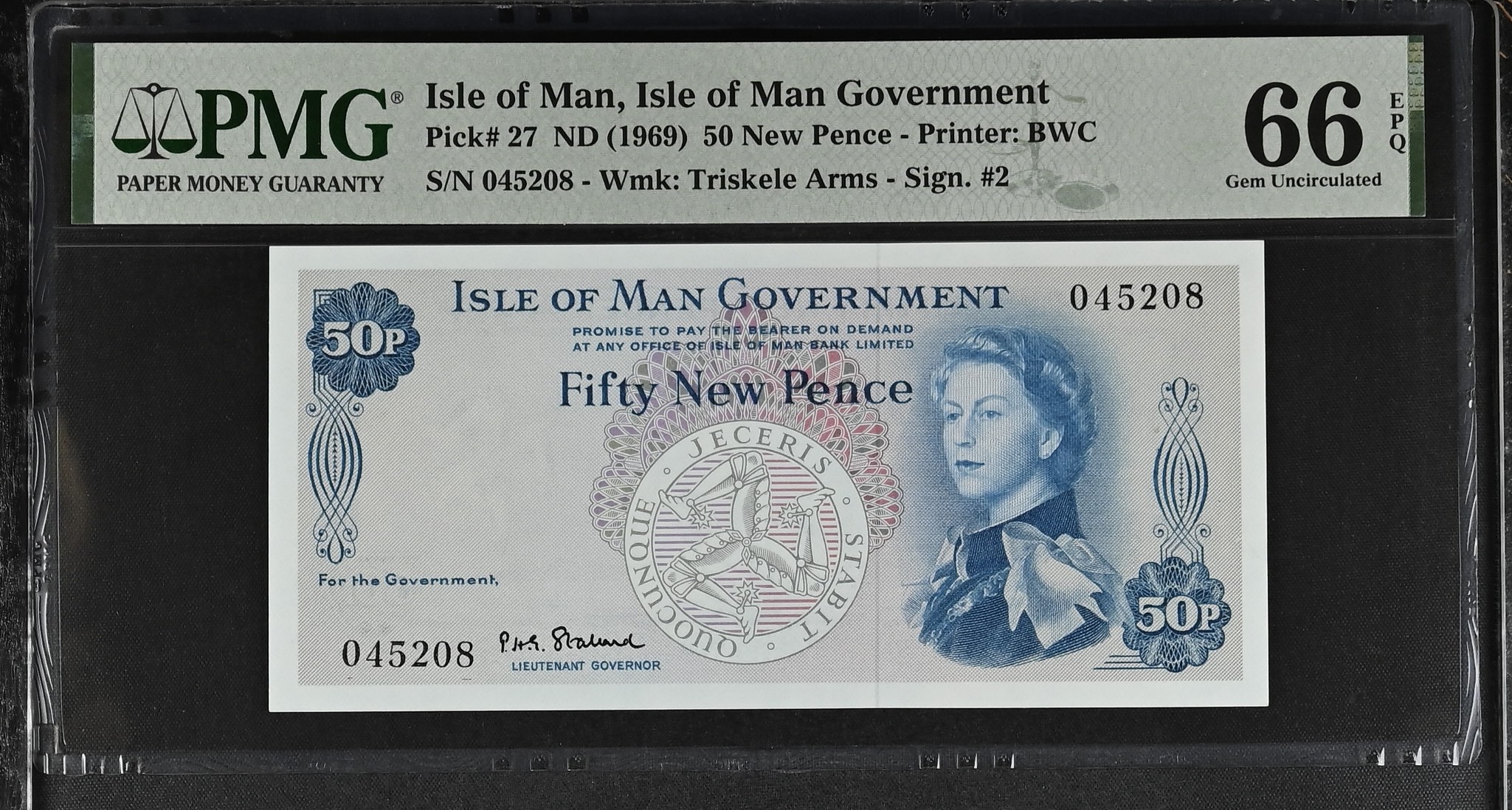 Isle of Man 50 New Pence 1969 P27a PMG Gem Uncirculated 66 EPQ